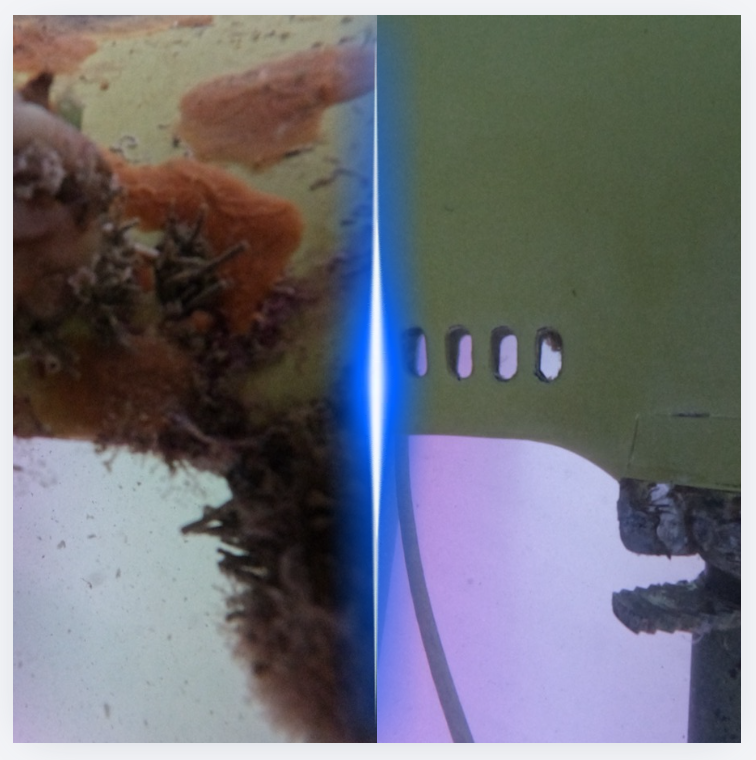 Intakes and outlets before and after cleaning